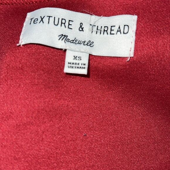 MADEWELL TEXTURE & THREAD Red Crepe Wrap Side Tie Top-XS - Picture 7 of 9